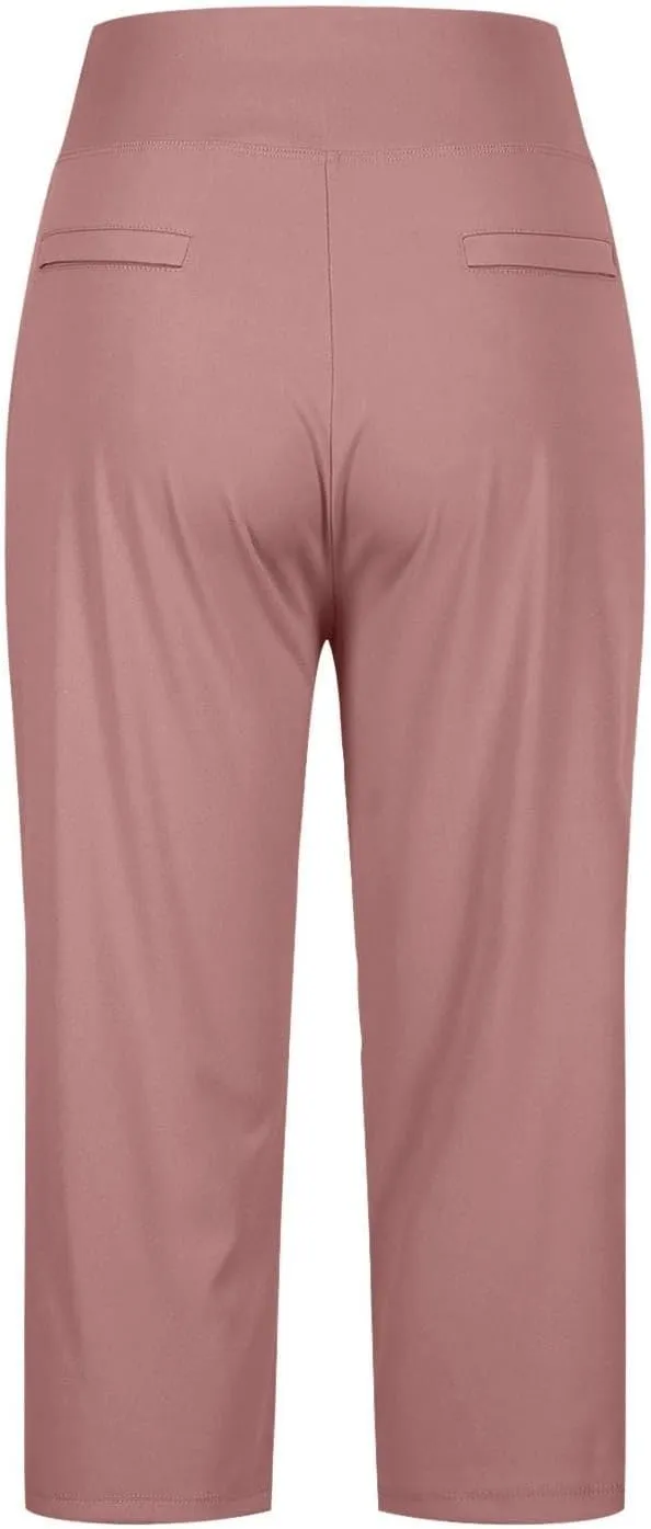 Capri Pants for Women Stretchy High-Waist Crop Office Work Pants Summer Casual Capris Slacks Yoga Cropped Trousers