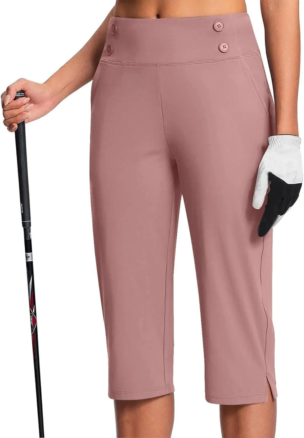 Capri Pants for Women Stretchy High-Waist Crop Office Work Pants Summer Casual Capris Slacks Yoga Cropped Trousers
