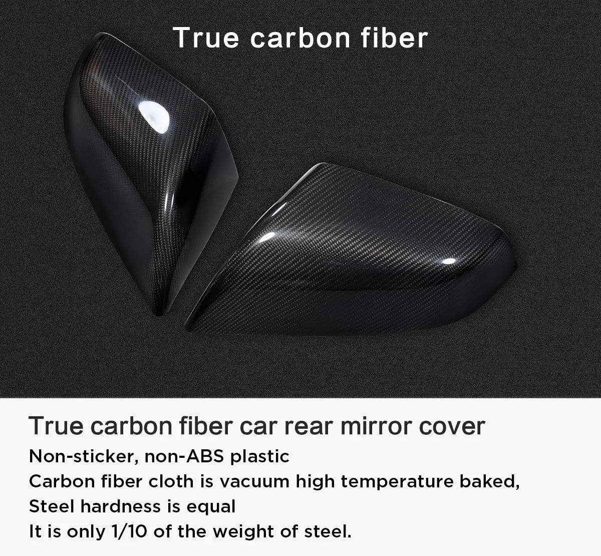 Carbon Fiber Mirror Covers for Tesla Model S 2014-2024