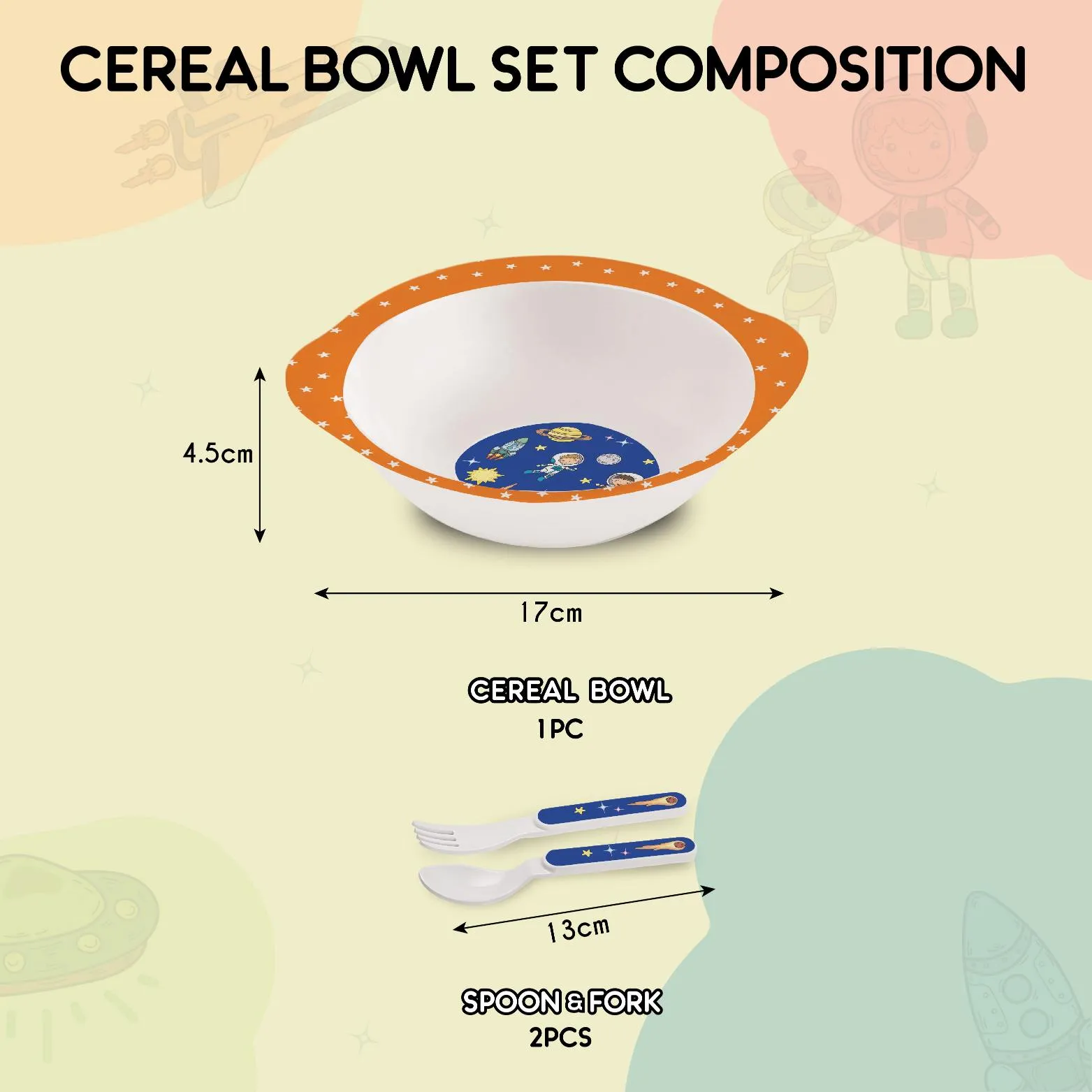 Cereal Kids Melamine Bowl, Set of 3