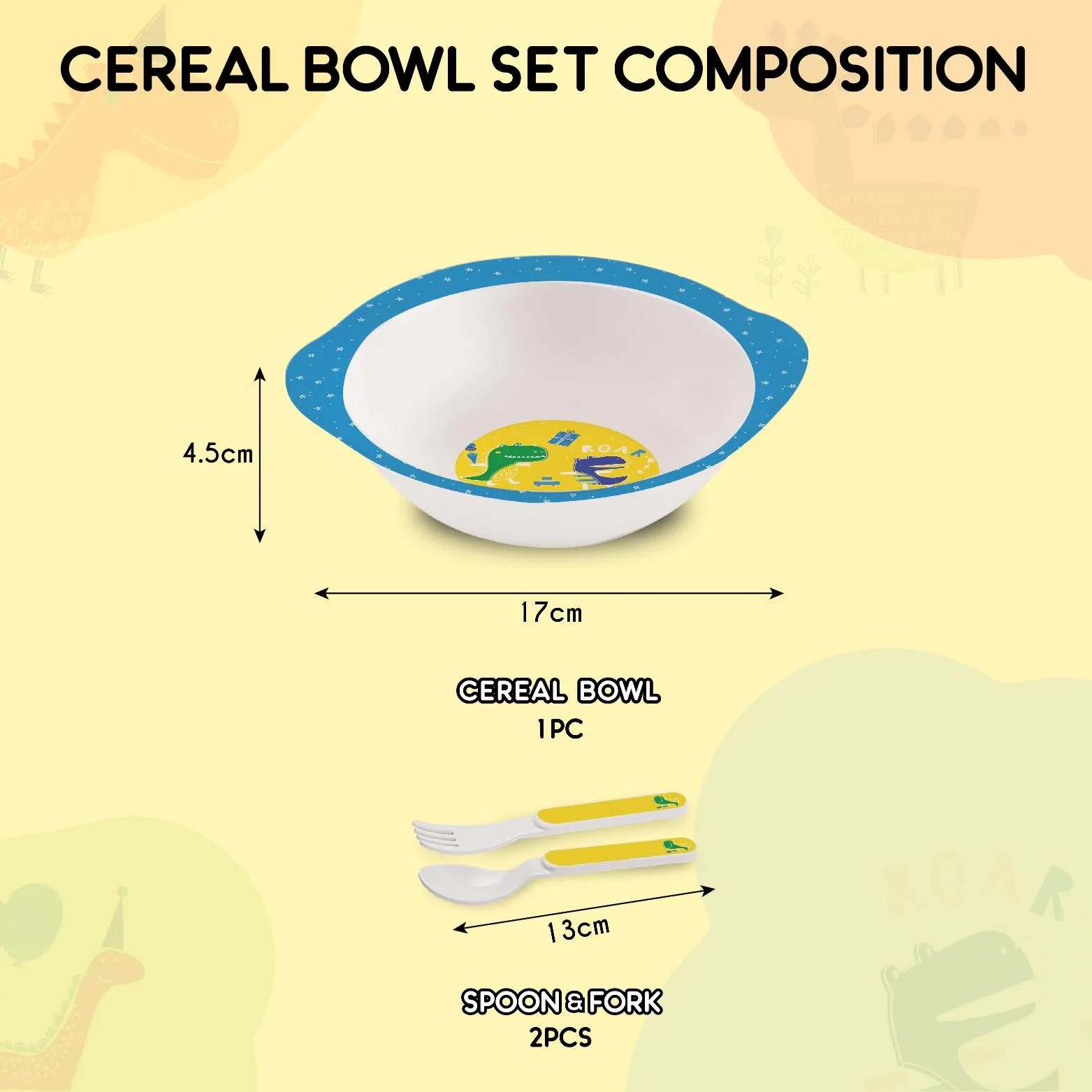Cereal Kids Melamine Bowl, Set of 3