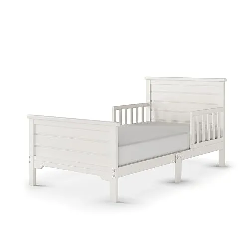 Child Craft Woodland Flat Top Toddler Bed for Kids with Guard Rails, Low to Ground Design, Made of Pinewood, Featuring Clean Lines to Match Any Décor (Brushed Cotton)