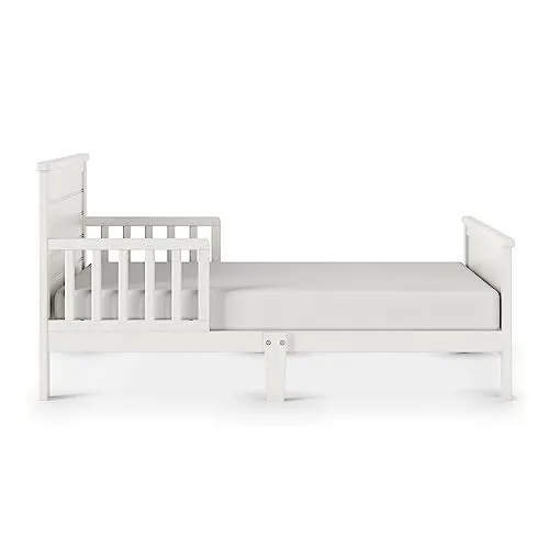 Child Craft Woodland Flat Top Toddler Bed for Kids with Guard Rails, Low to Ground Design, Made of Pinewood, Featuring Clean Lines to Match Any Décor (Brushed Cotton)