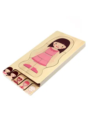 Children Educational Wooden Human Body Structure Wooden Puzzles for Kids (Girl)
