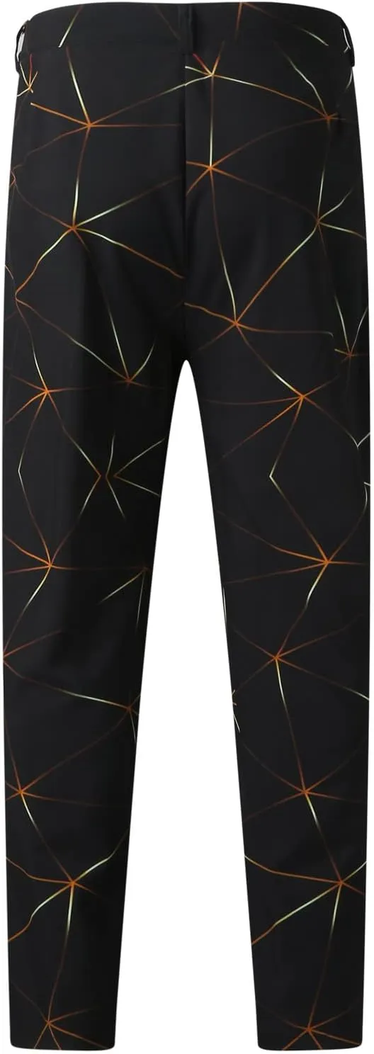 Chinos Pants for Men's,Fashion Print Zipper Button Slim Fit Formal Dress Pants Work Skinny Dress Trousers