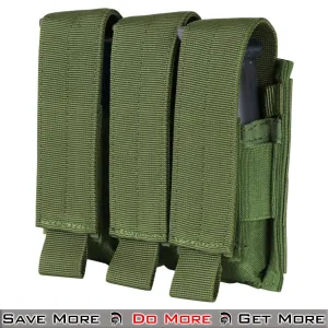 Condor MOLLE Triple Pistol Magazine Pouch Olive Drab MOLLE Mag Tactical Airsoft Pouches