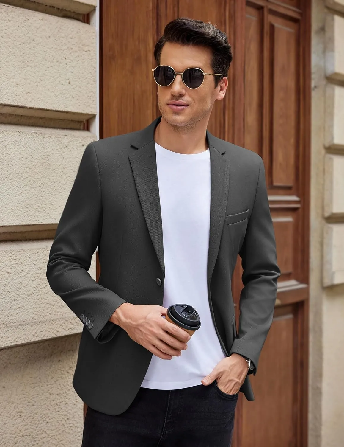 COOFANDY Men's Casual Blazer Slim Fit Lightweight Sport Coat Two Button Suit Jacket