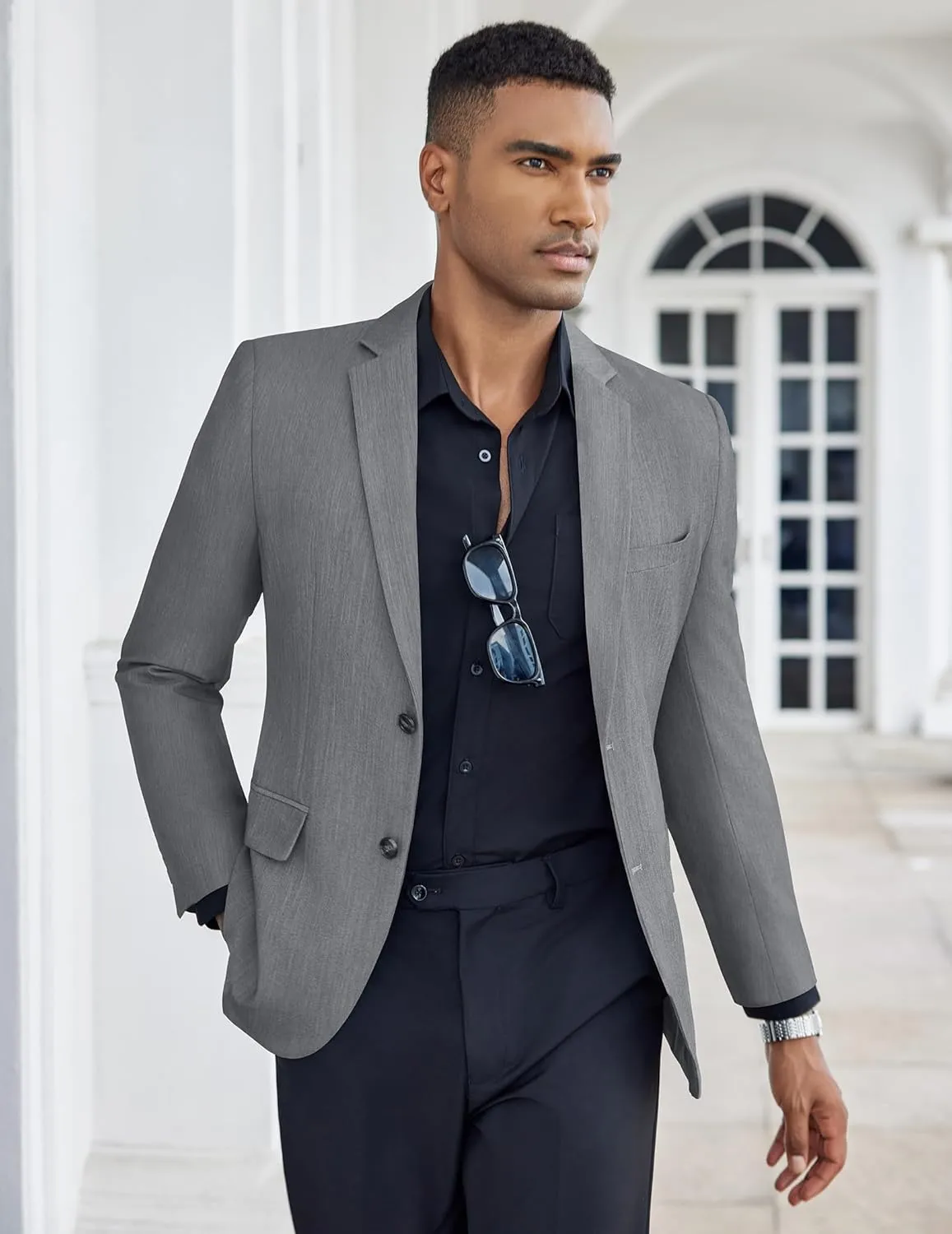 COOFANDY Mens Casual Blazer Slim Fit Suit Jacket Two Button Lightweight Sport Coat