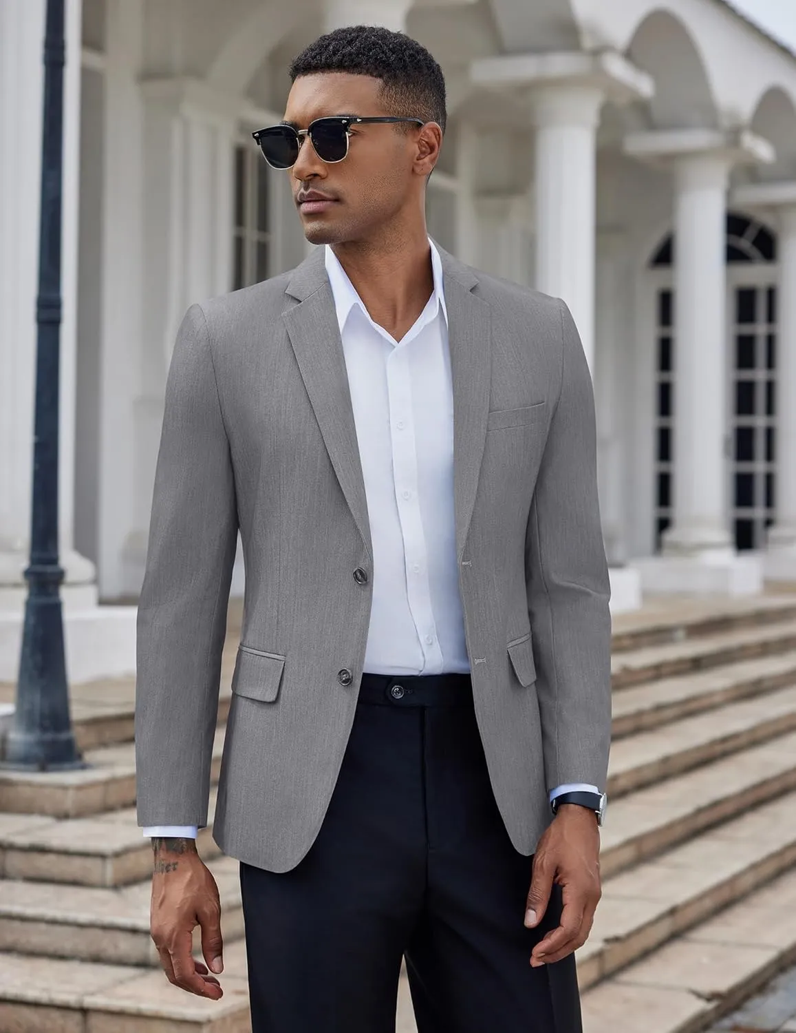 COOFANDY Mens Casual Blazer Slim Fit Suit Jacket Two Button Lightweight Sport Coat