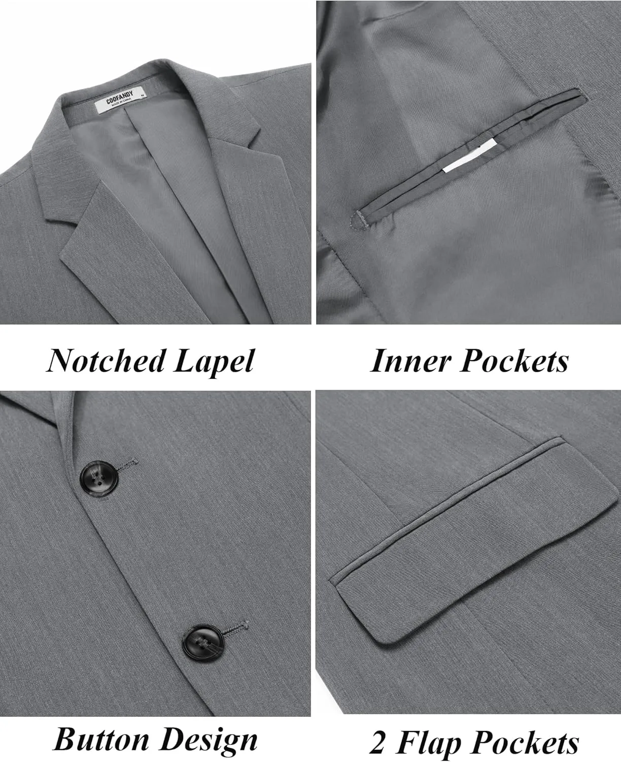 COOFANDY Mens Casual Blazer Slim Fit Suit Jacket Two Button Lightweight Sport Coat