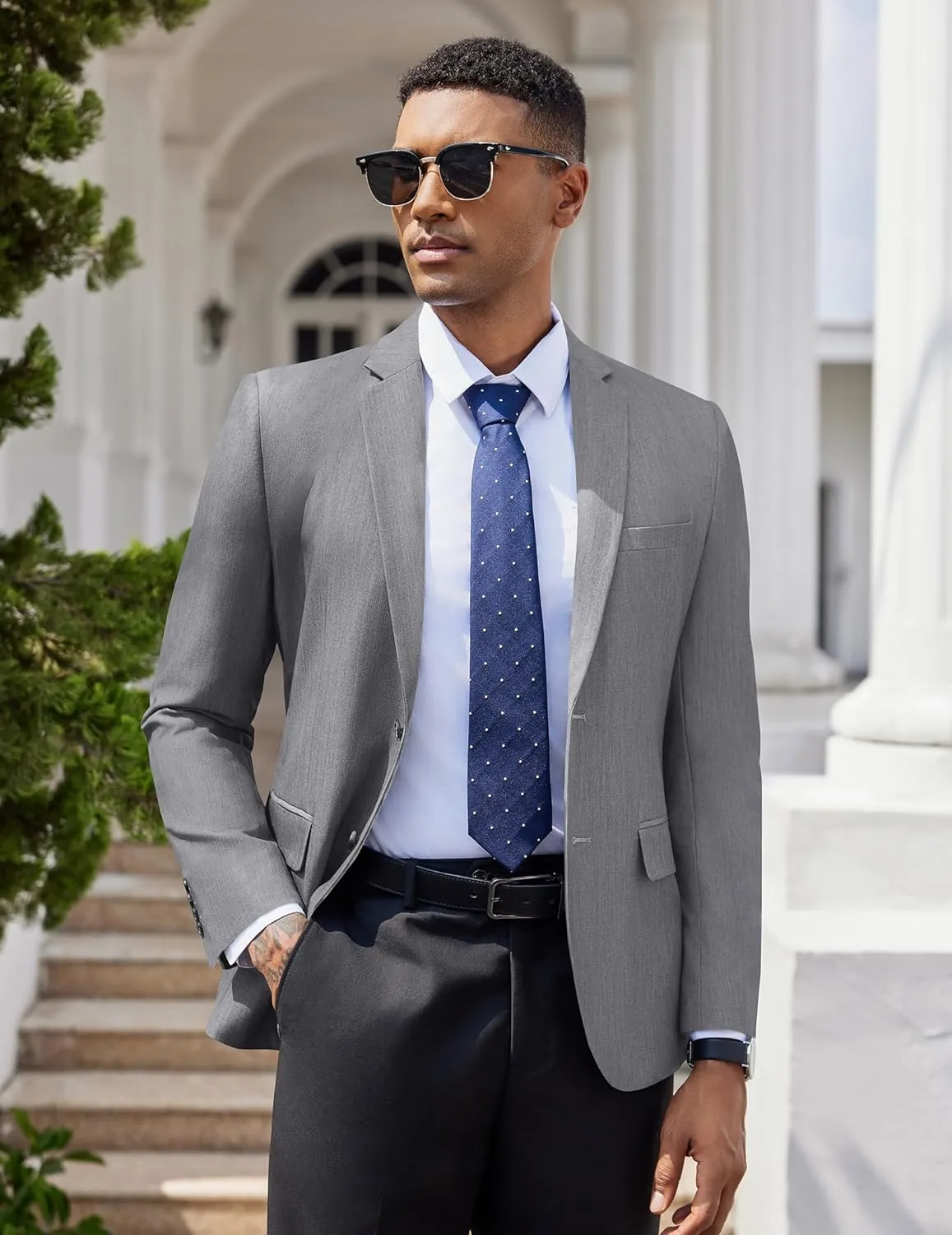 COOFANDY Mens Casual Blazer Slim Fit Suit Jacket Two Button Lightweight Sport Coat