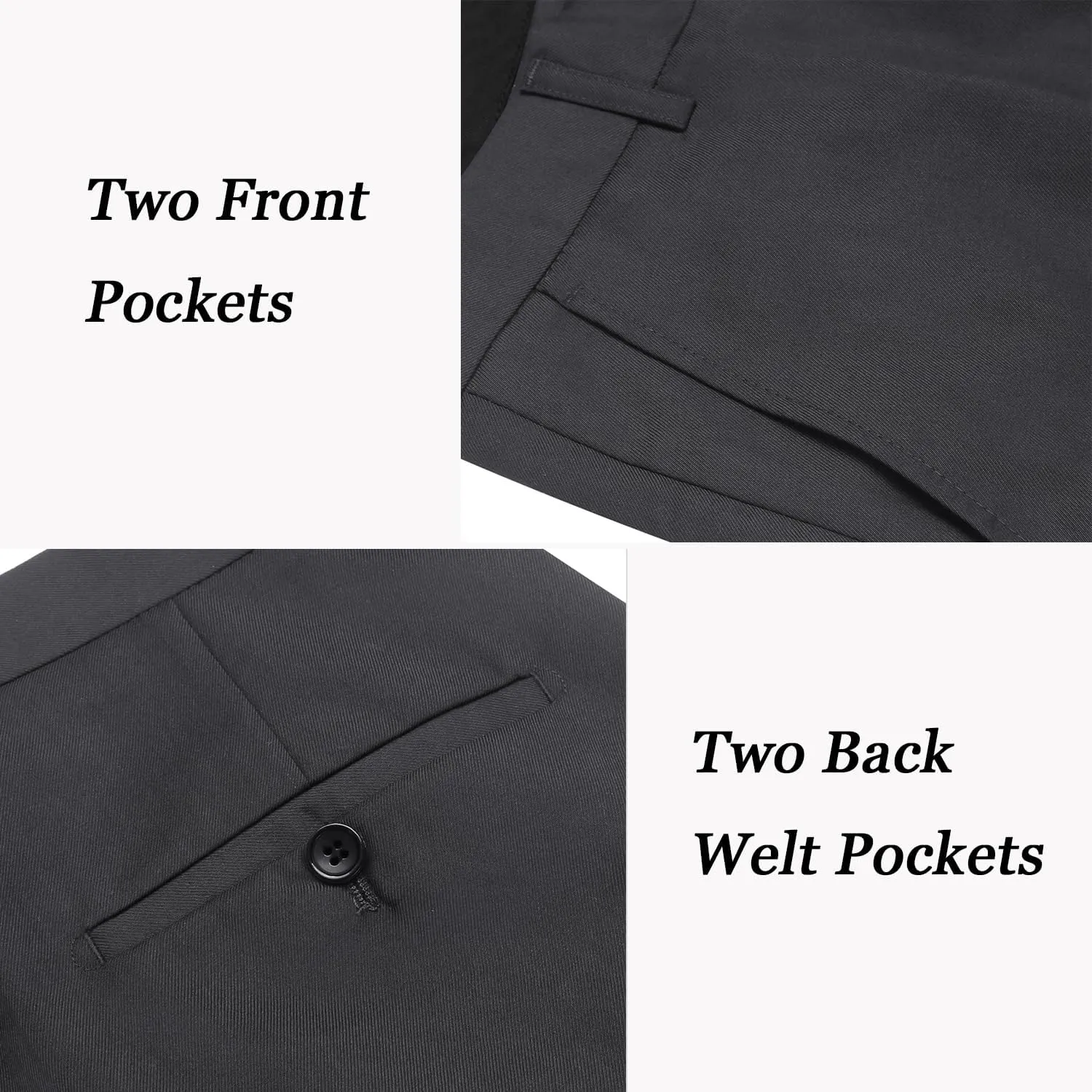 COOFANDY Men's Classic Fit Flat Front Dress Pants No Iron Premium Casual Pants Expandable Waist Suit Pants