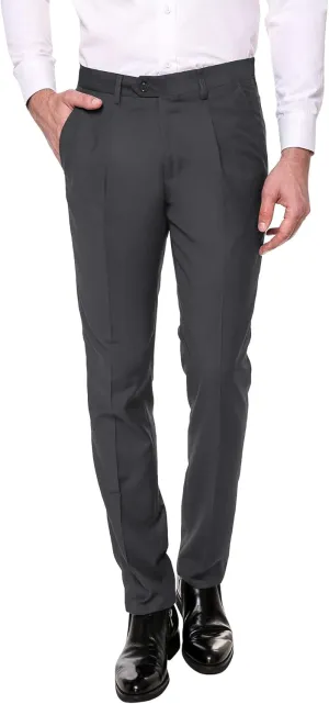 COOFANDY Men's Classic Fit Flat Front Dress Pants No Iron Premium Casual Pants Expandable Waist Suit Pants