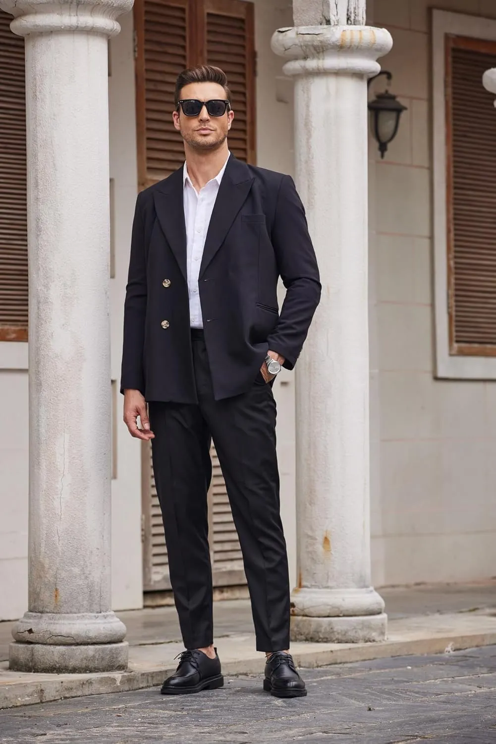 COOFANDY Men's Classic Fit Flat Front Dress Pants No Iron Premium Casual Pants Expandable Waist Suit Pants