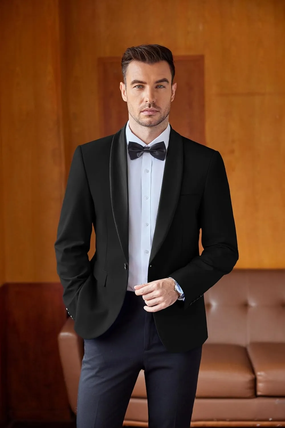 COOFANDY Mens Tuxedo Jacket Wedding Suit Jacket Slim Fit Blazer Jacket for Dinner, Prom, Party