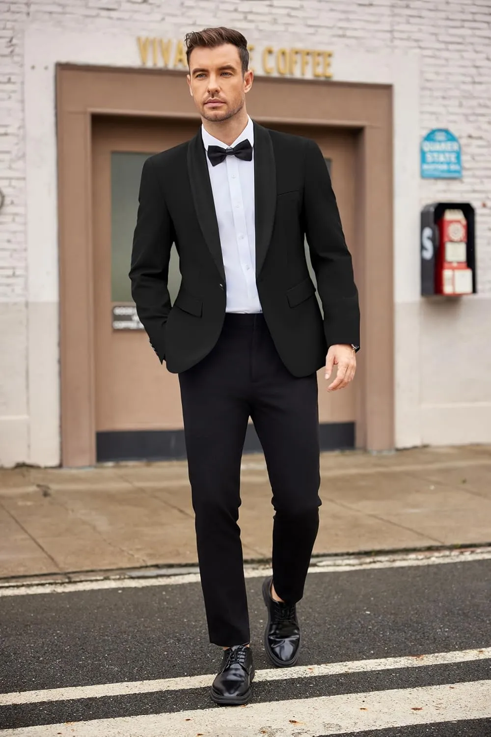 COOFANDY Mens Tuxedo Jacket Wedding Suit Jacket Slim Fit Blazer Jacket for Dinner, Prom, Party