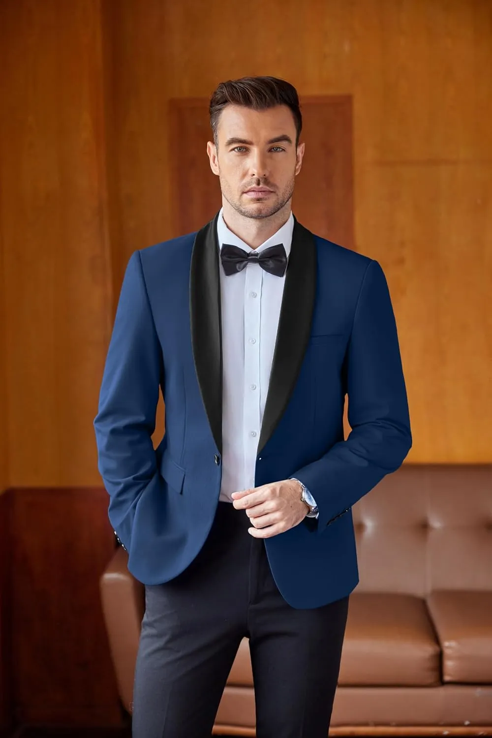 COOFANDY Mens Tuxedo Jacket Wedding Suit Jacket Slim Fit Blazer Jacket for Dinner, Prom, Party