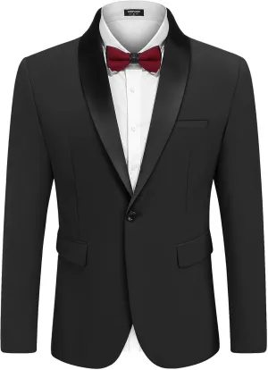 COOFANDY Mens Tuxedo Jacket Wedding Suit Jacket Slim Fit Blazer Jacket for Dinner, Prom, Party