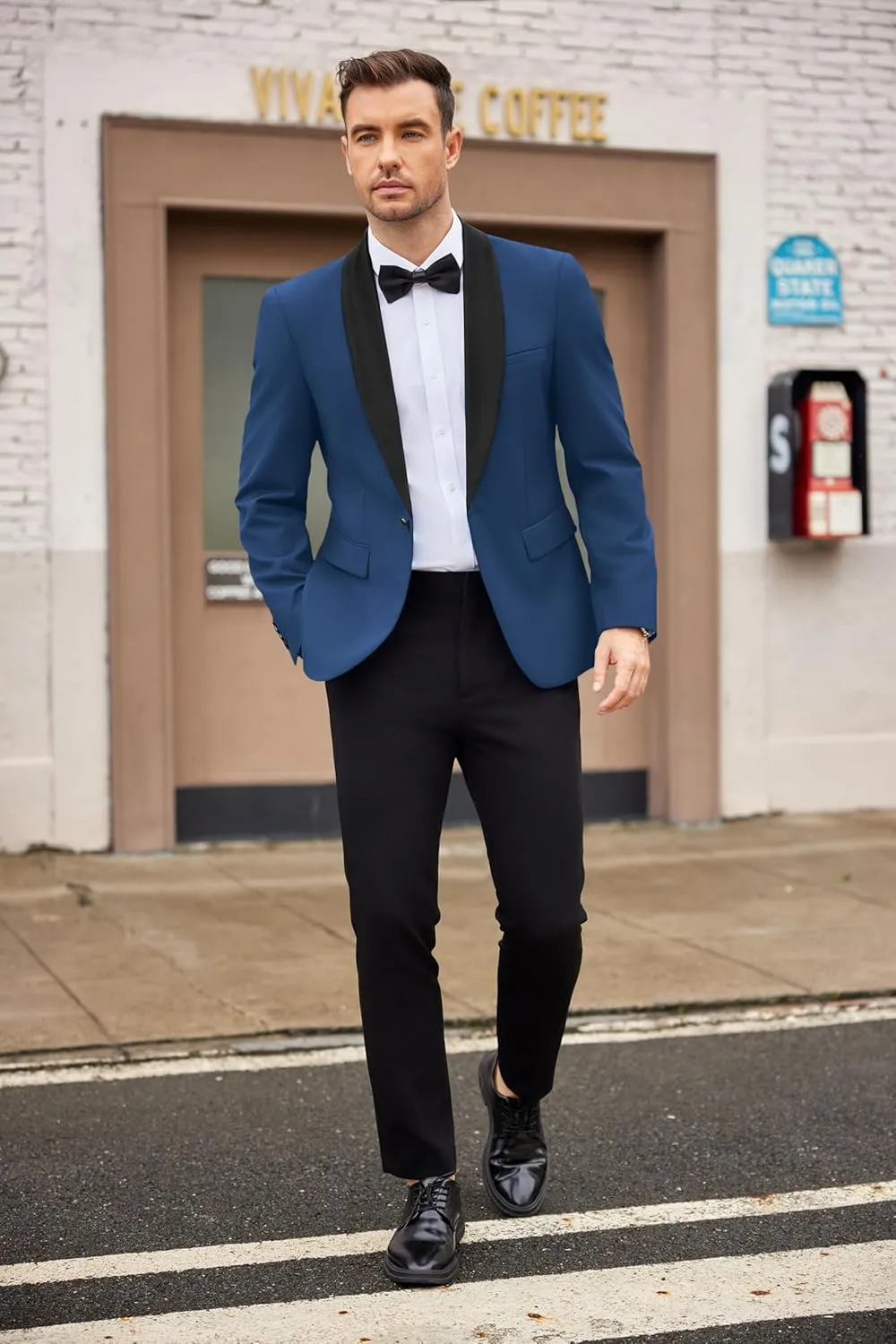 COOFANDY Mens Tuxedo Jacket Wedding Suit Jacket Slim Fit Blazer Jacket for Dinner, Prom, Party