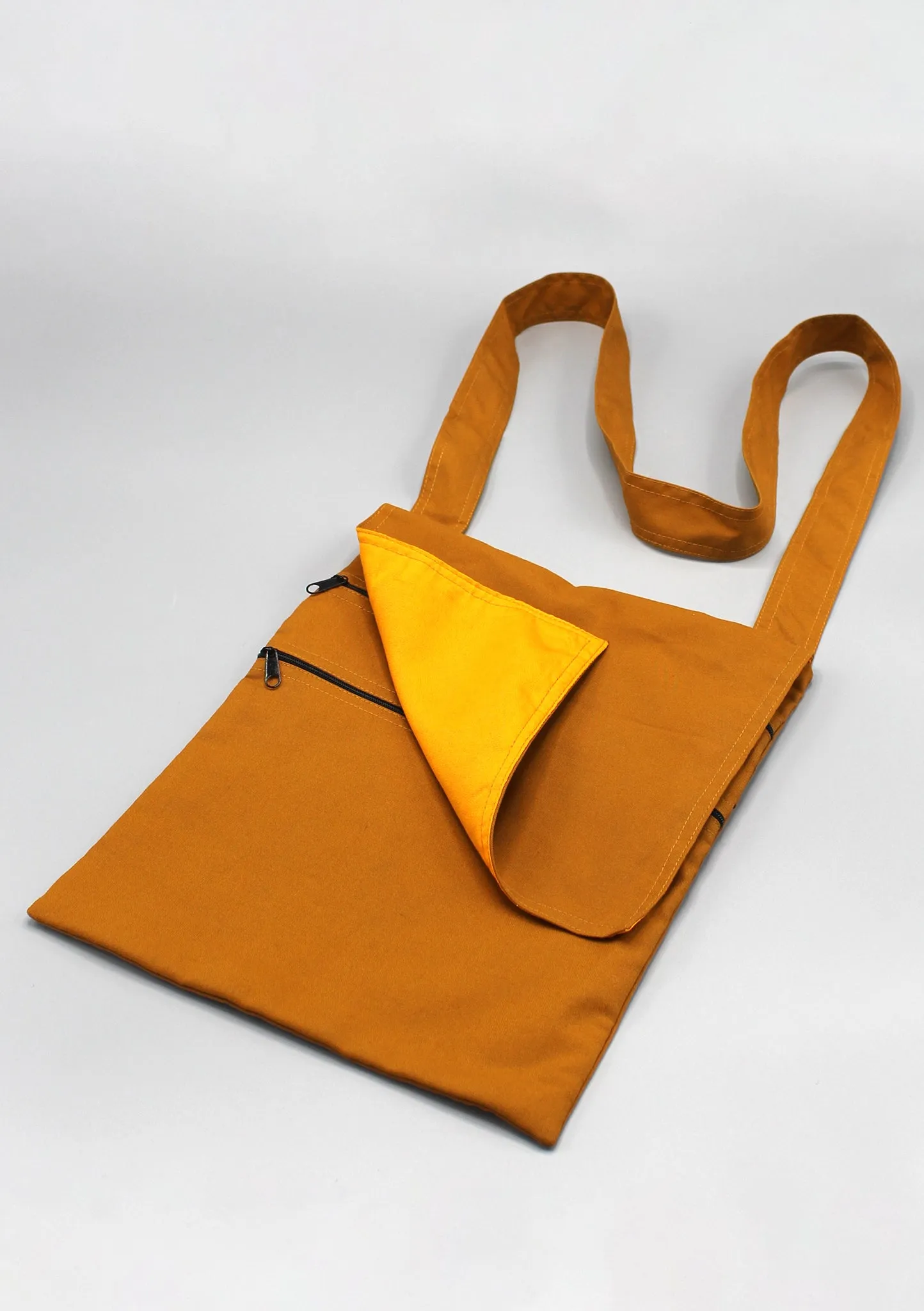 Cotton Side and Cross Body Carry Zipper Bag