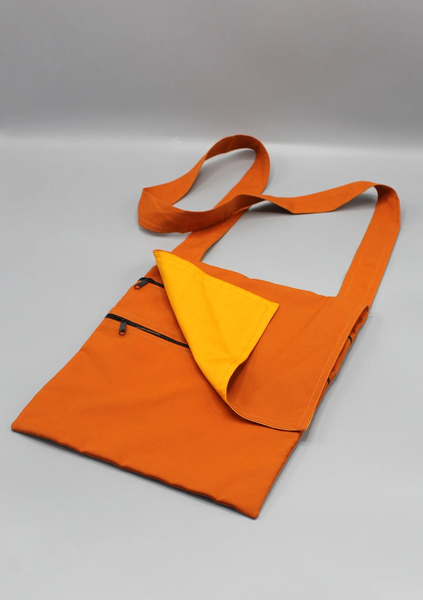 Cotton Side and Cross Body Carry Zipper Bag