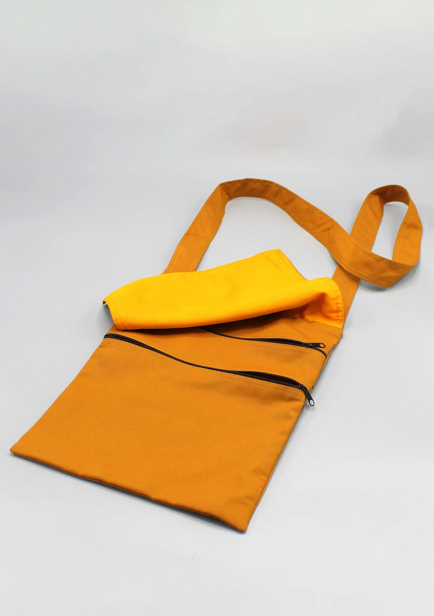 Cotton Side and Cross Body Carry Zipper Bag