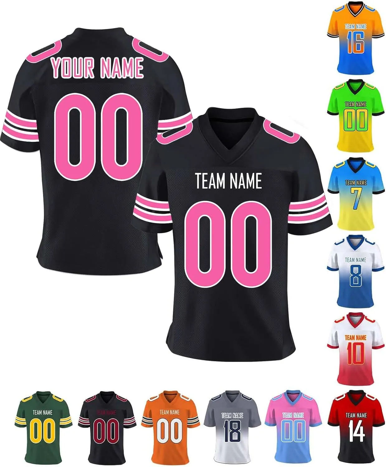 Custom Football Jersey Personalized Team Name Number Practice Jerseys Customized Football Shirt for Men Youth Women Kids