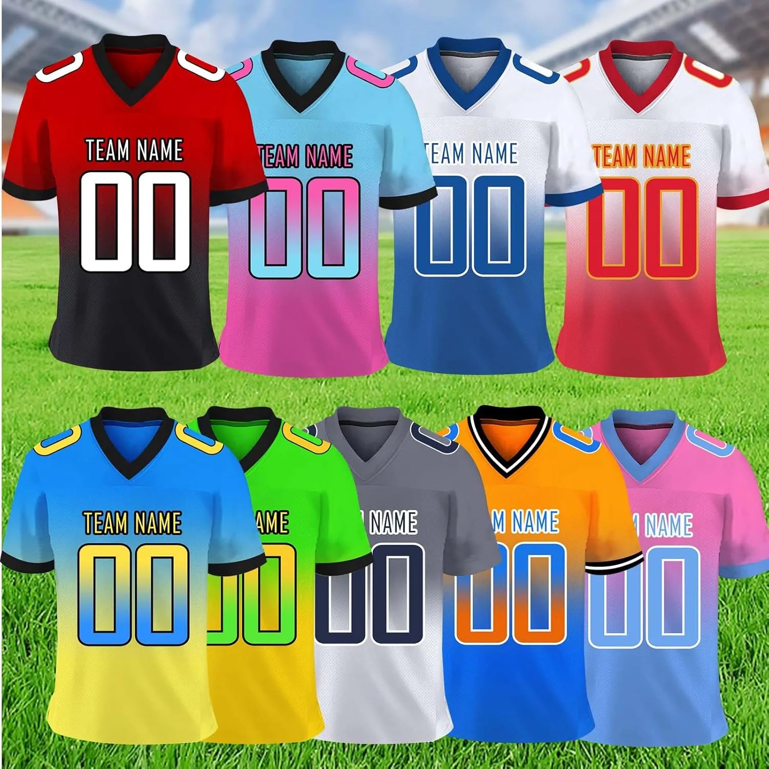 Custom Football Jersey Personalized Team Name Number Practice Jerseys Customized Football Shirt for Men Youth Women Kids