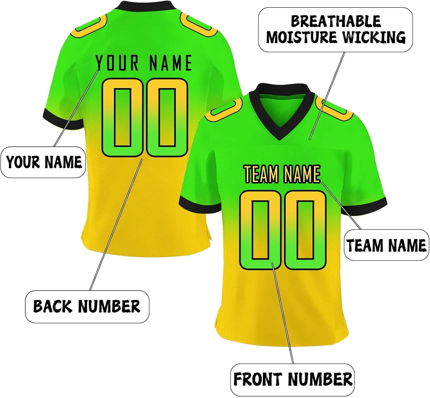 Custom Football Jersey Personalized Team Name Number Practice Jerseys Customized Football Shirt for Men Youth Women Kids