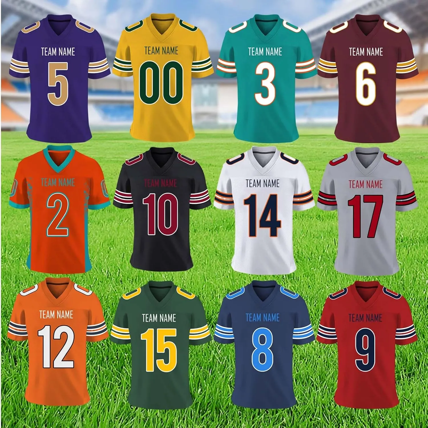 Custom Football Jersey Personalized Team Name Number Practice Jerseys Customized Football Shirt for Men Youth Women Kids