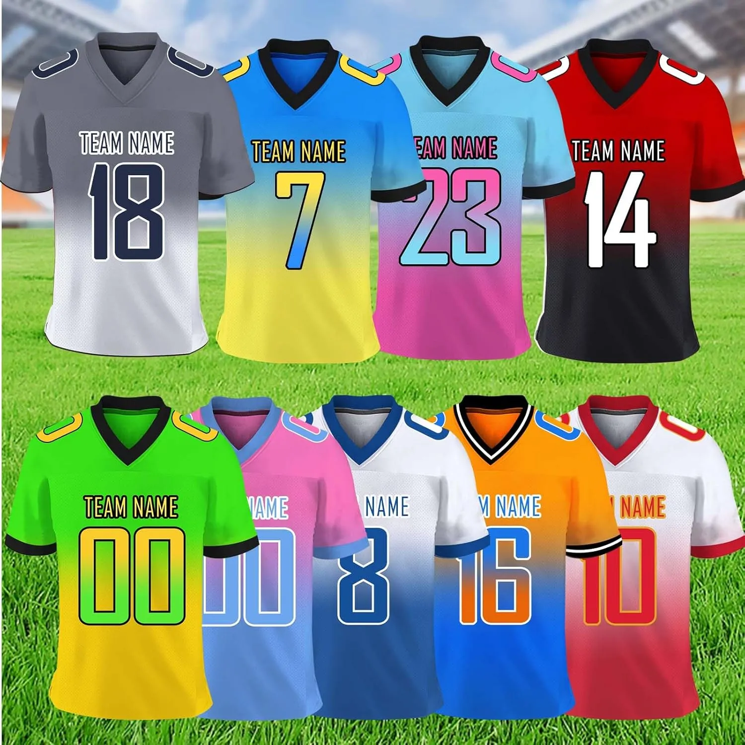 Custom Football Jersey Personalized Team Name Number Practice Jerseys Customized Football Shirt for Men Youth Women Kids