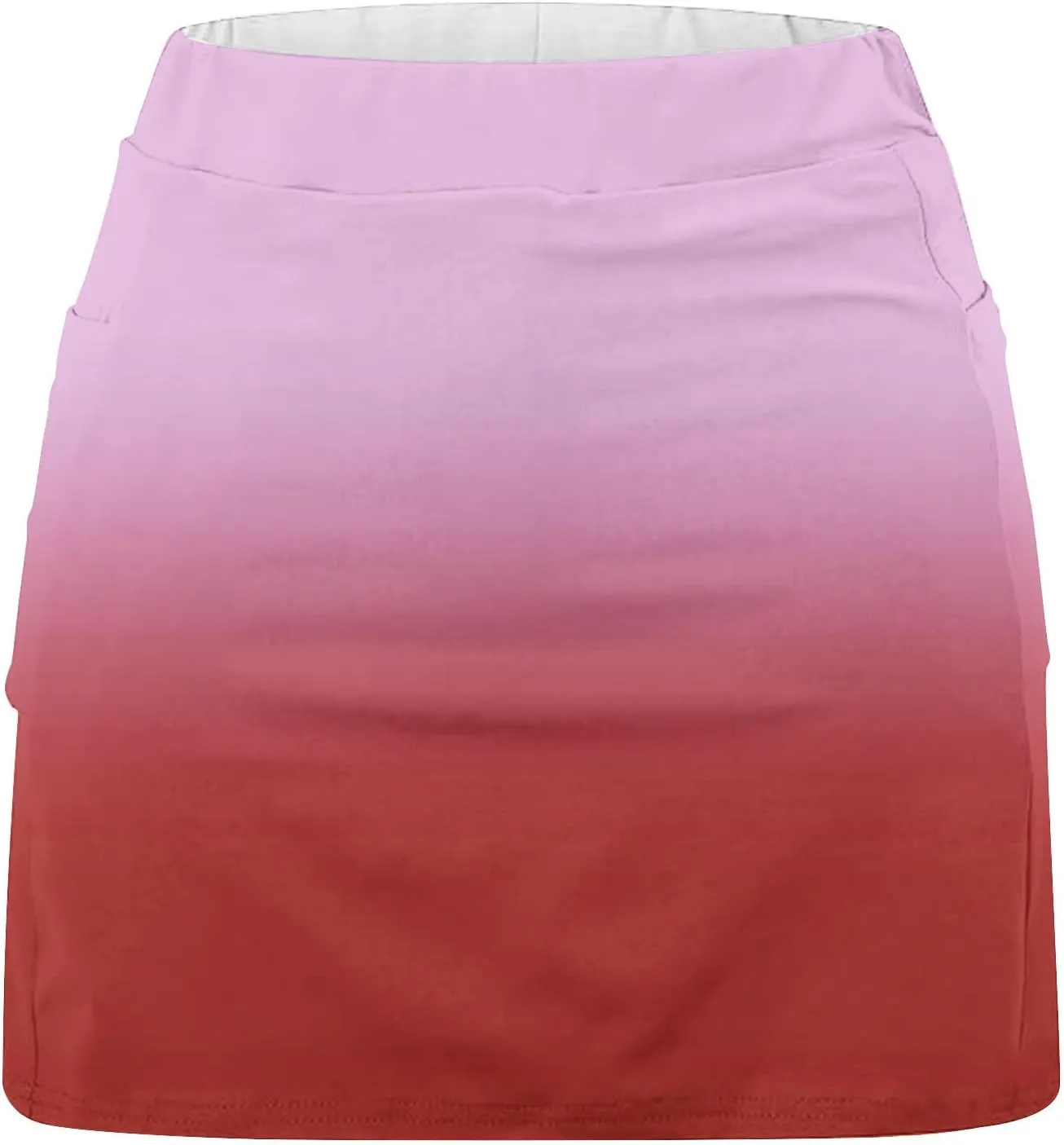 DDAPJ pyju Skorts for Women Dressy Casual Gradient Color High Waisted Tennis Skirt with Shorts Underneath Summer Clothes