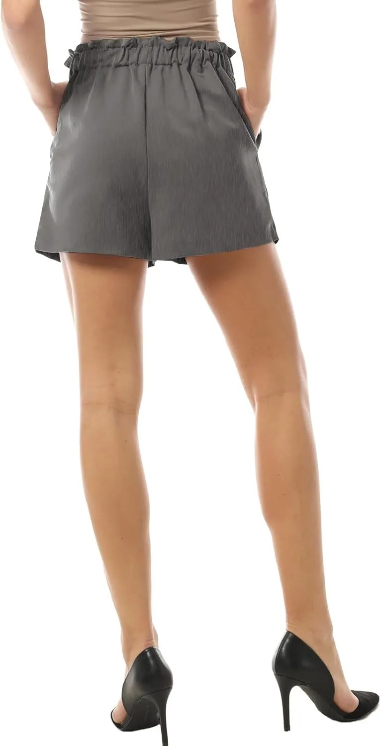 Design by Olivia Women's Dressy Casual Elastic High Waist Trouser Shorts with Pockets