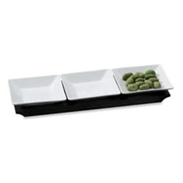 Dipping Bowl Set with Wooden Base | Set of Three Bowls