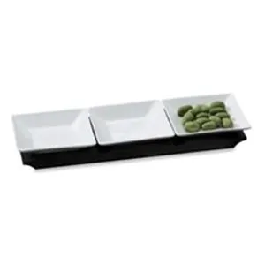 Dipping Bowl Set with Wooden Base | Set of Three Bowls