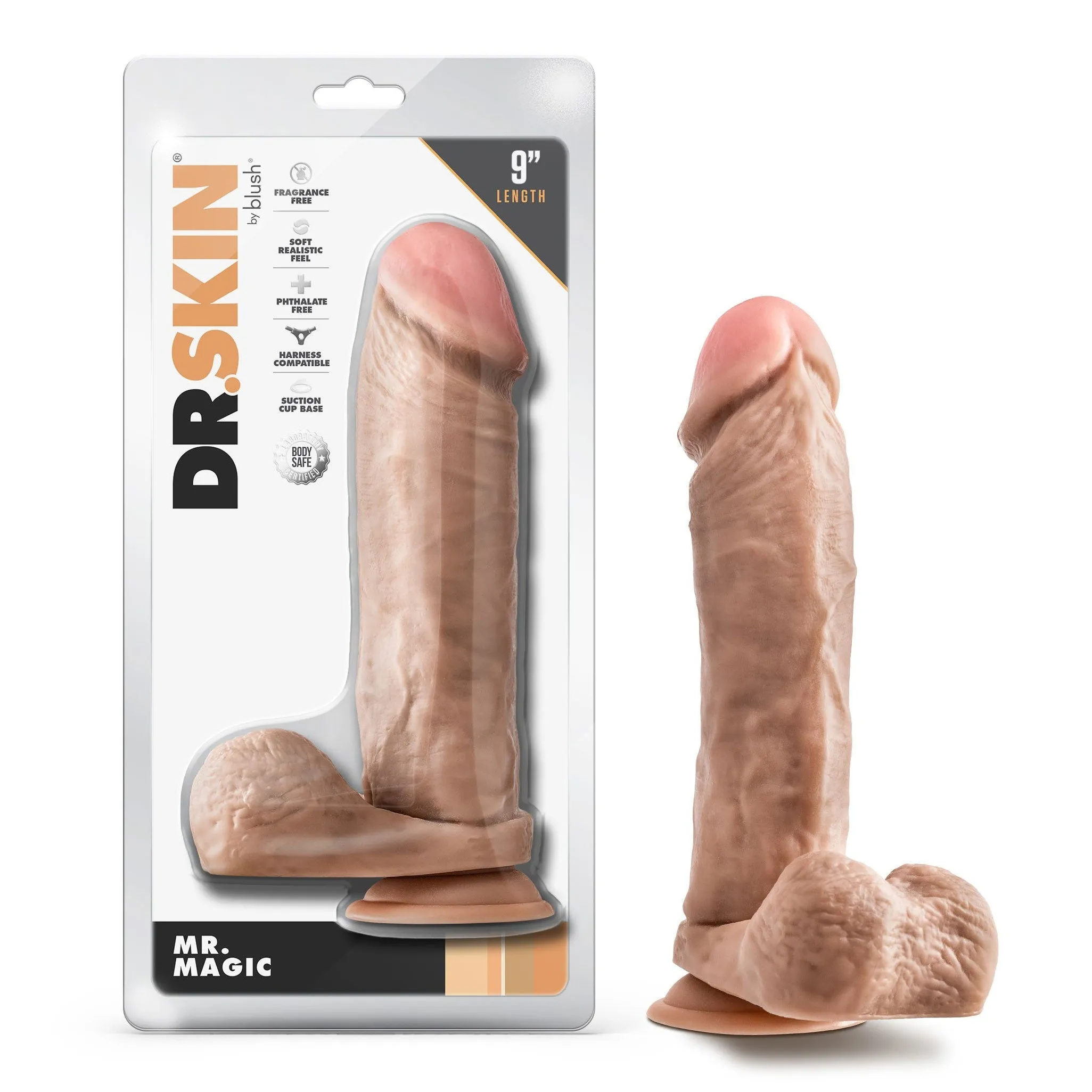 Dr. Skin - Mr. Magic - 9 Inch Dildo With Balls -  Beige