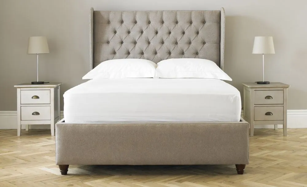 Duke Chesterfield Winged Fabric Bed - 4ft Small Double