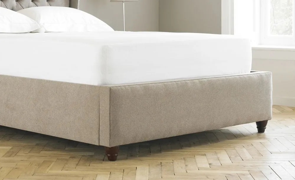 Duke Chesterfield Winged Fabric Bed - 4ft Small Double