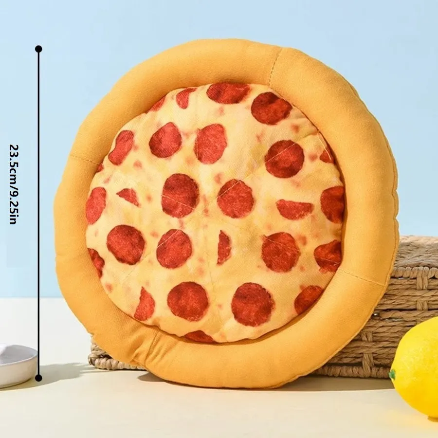 Durable Squeaky Plush Toy Interactive 1pc Pizza Design for Dogs