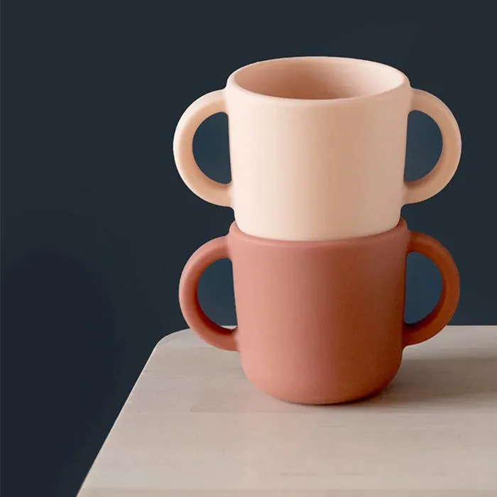 Ekobo Training Cup Set Blush Pink and Terracotta Brown