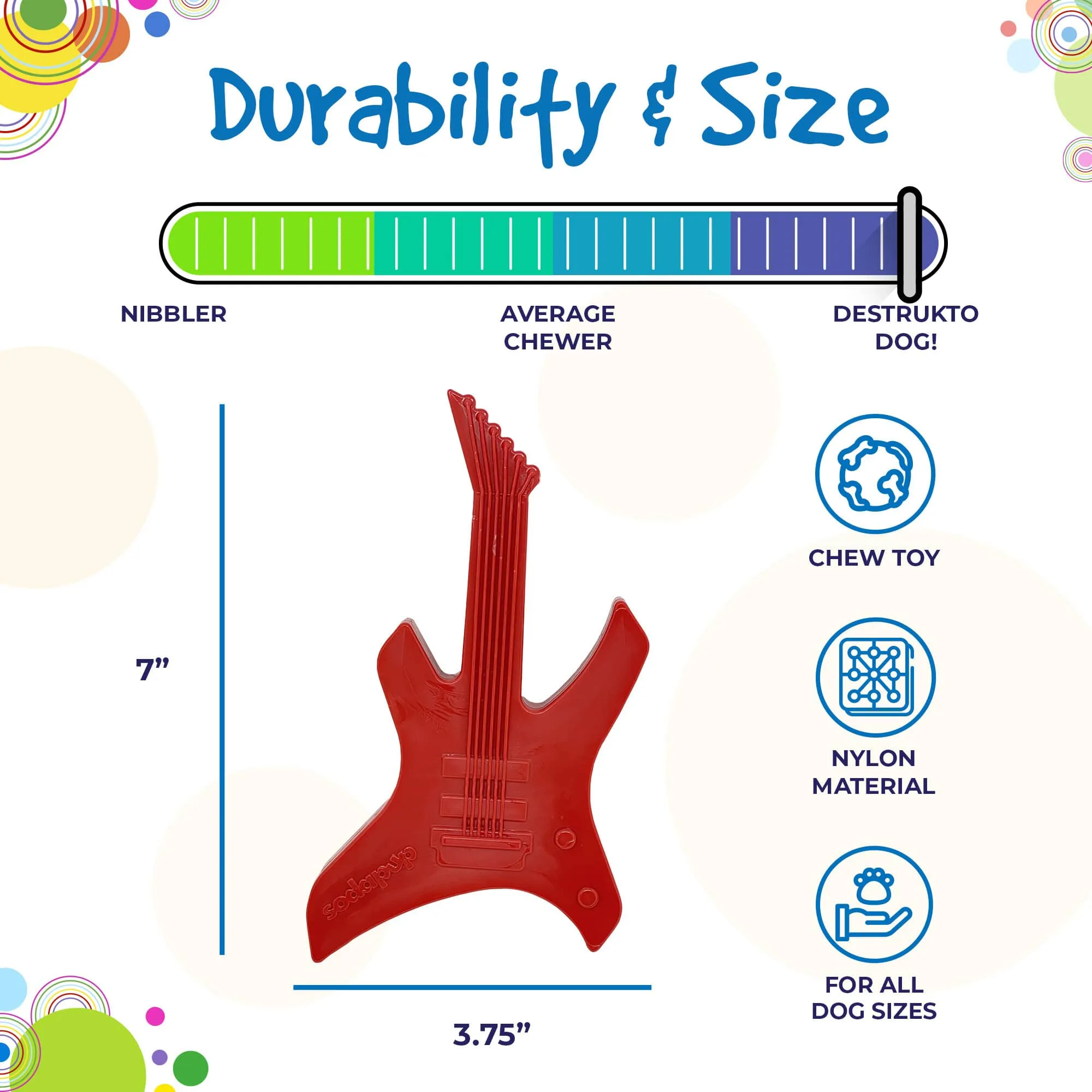 Electric Guitar Ultra Durable Nylon Dog Chew Toy