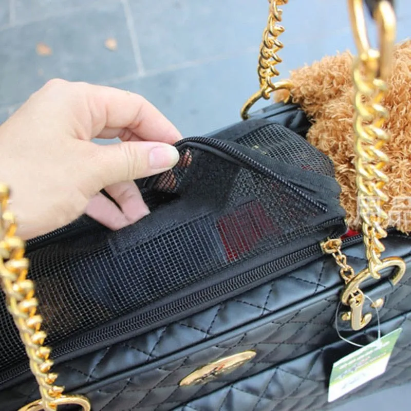 Faux Leather Pet Travel Carry Bag