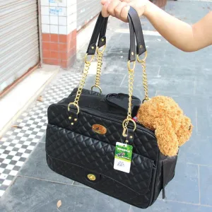 Faux Leather Pet Travel Carry Bag