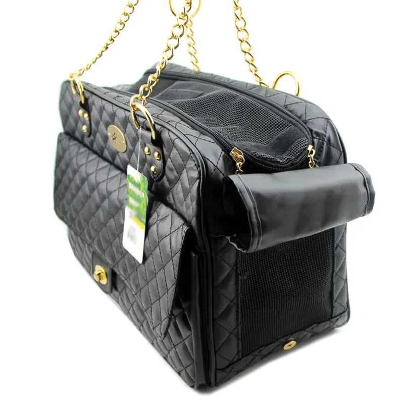 Faux Leather Pet Travel Carry Bag