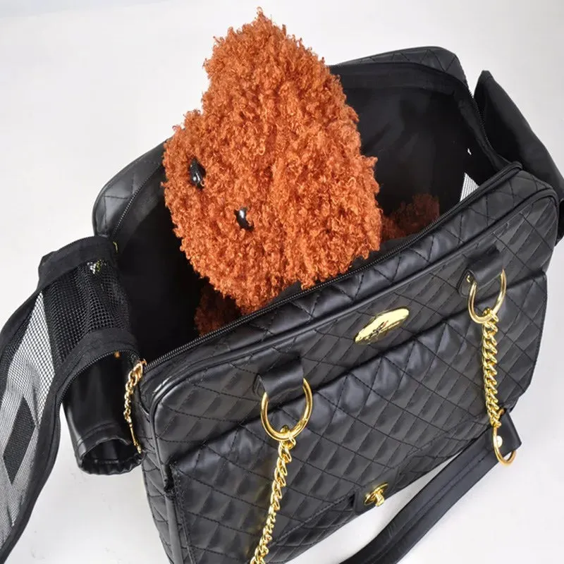 Faux Leather Pet Travel Carry Bag