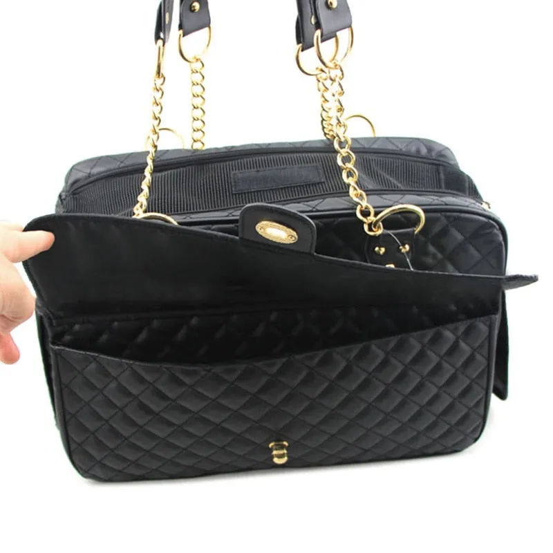 Faux Leather Pet Travel Carry Bag