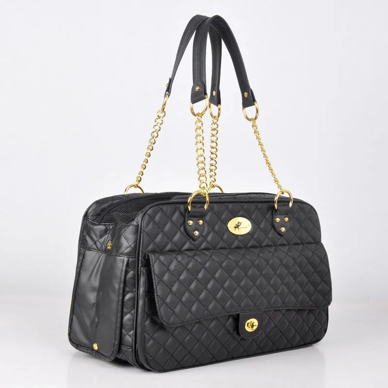 Faux Leather Pet Travel Carry Bag