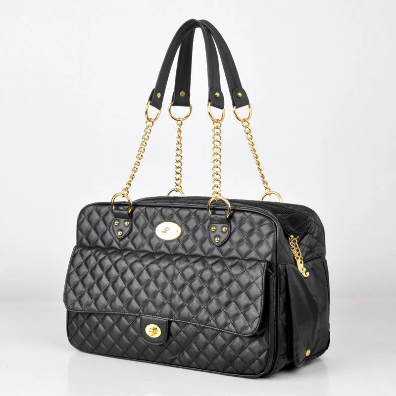 Faux Leather Pet Travel Carry Bag