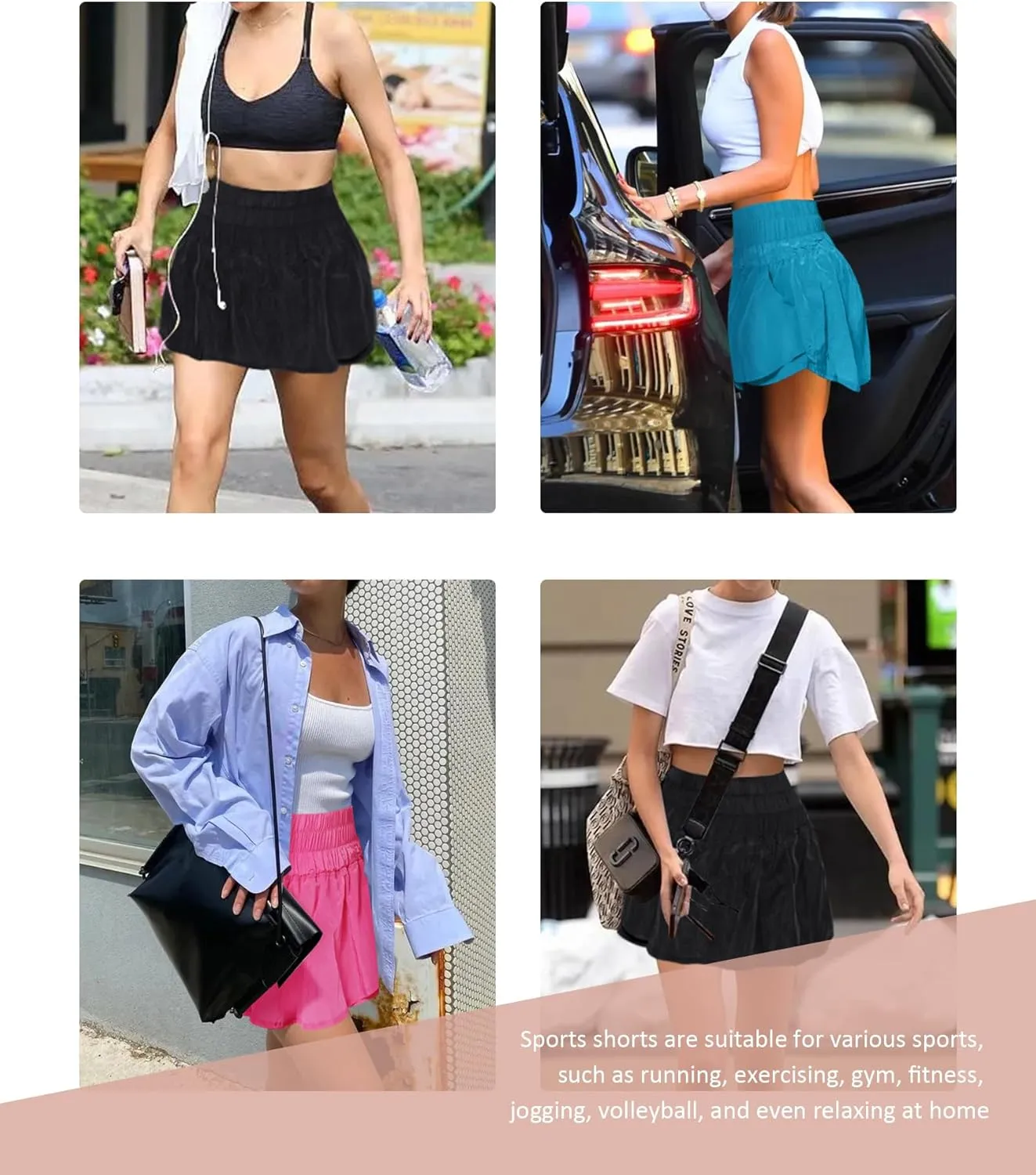 FeelinGirl Womens High Waisted Athletic Skorts Quick Dry Gym Workout Skirt Tennis Golf Skirts for Girl with Pocket