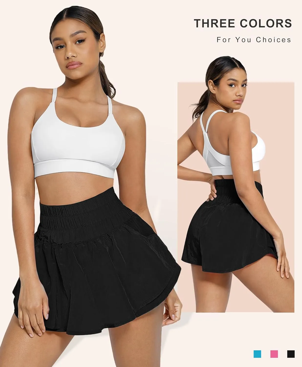 FeelinGirl Womens High Waisted Athletic Skorts Quick Dry Gym Workout Skirt Tennis Golf Skirts for Girl with Pocket